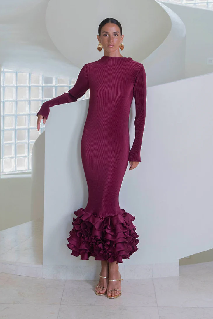 Campbell Cocktail Dress - Wine