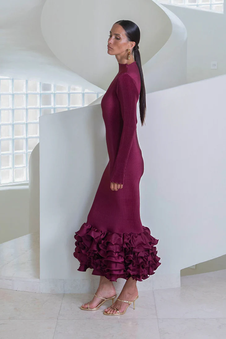 Campbell Cocktail Dress - Wine - Image 2