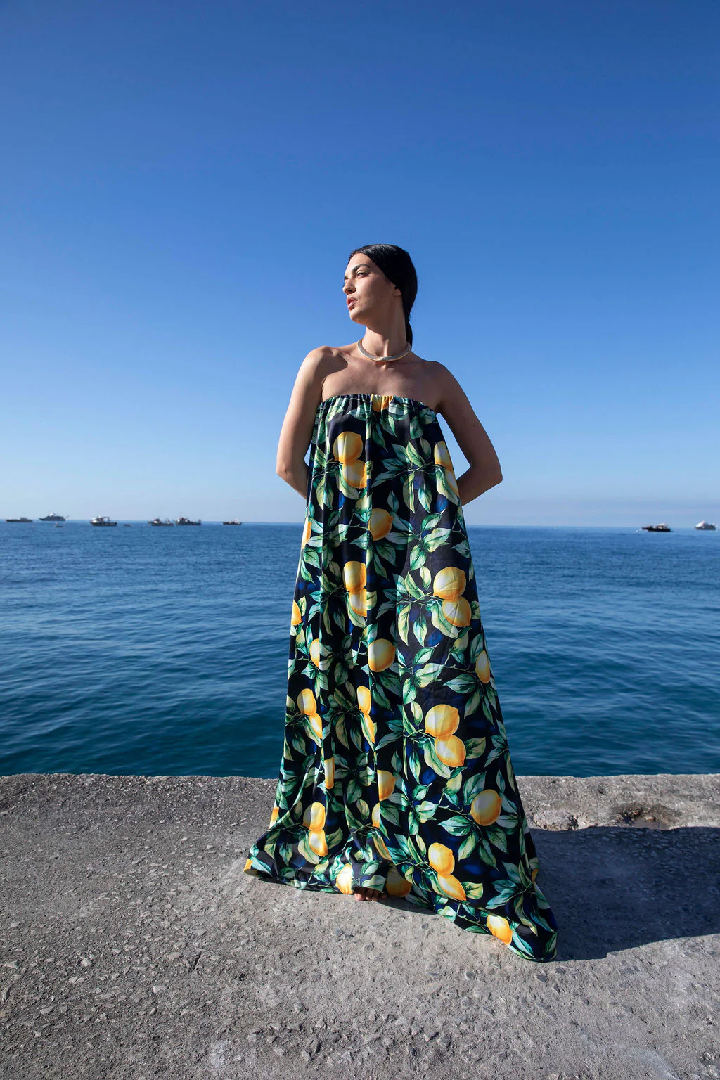 Costiera Dress - Navy Limone - Image 2