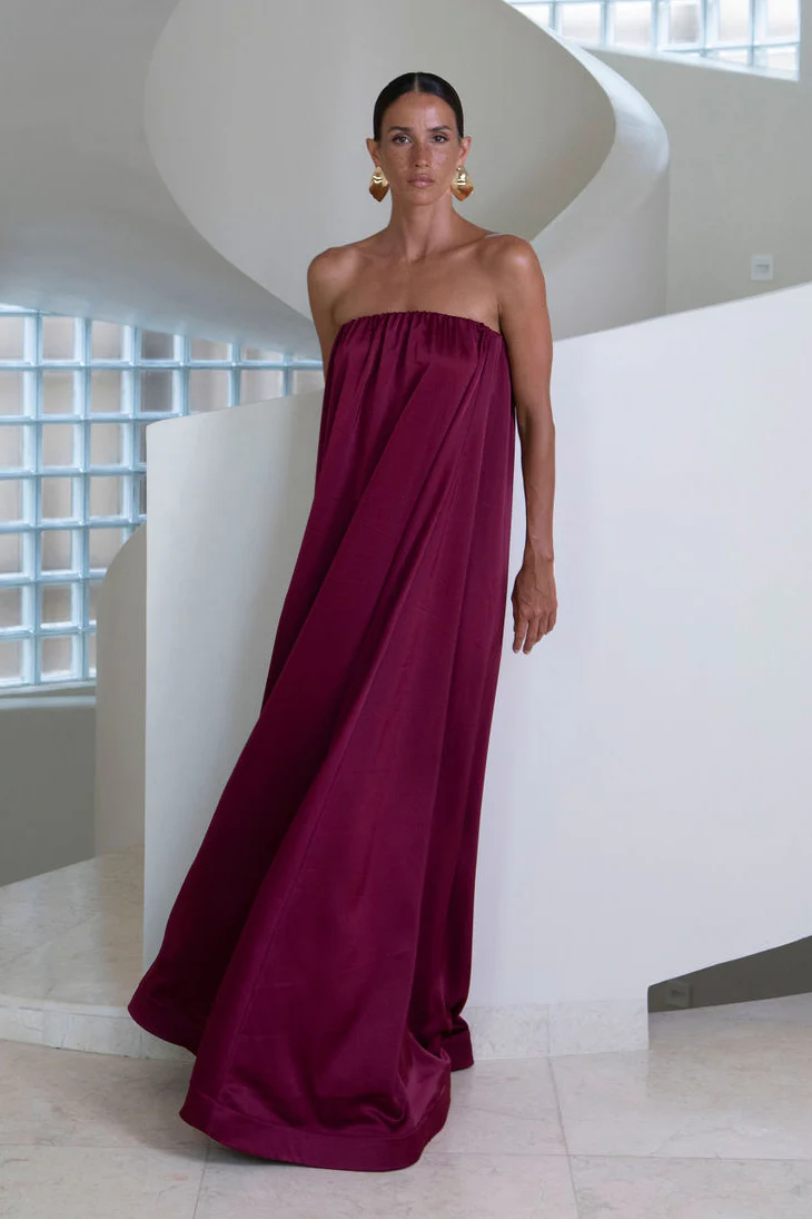 Costiera Dress - Wine - Image 3