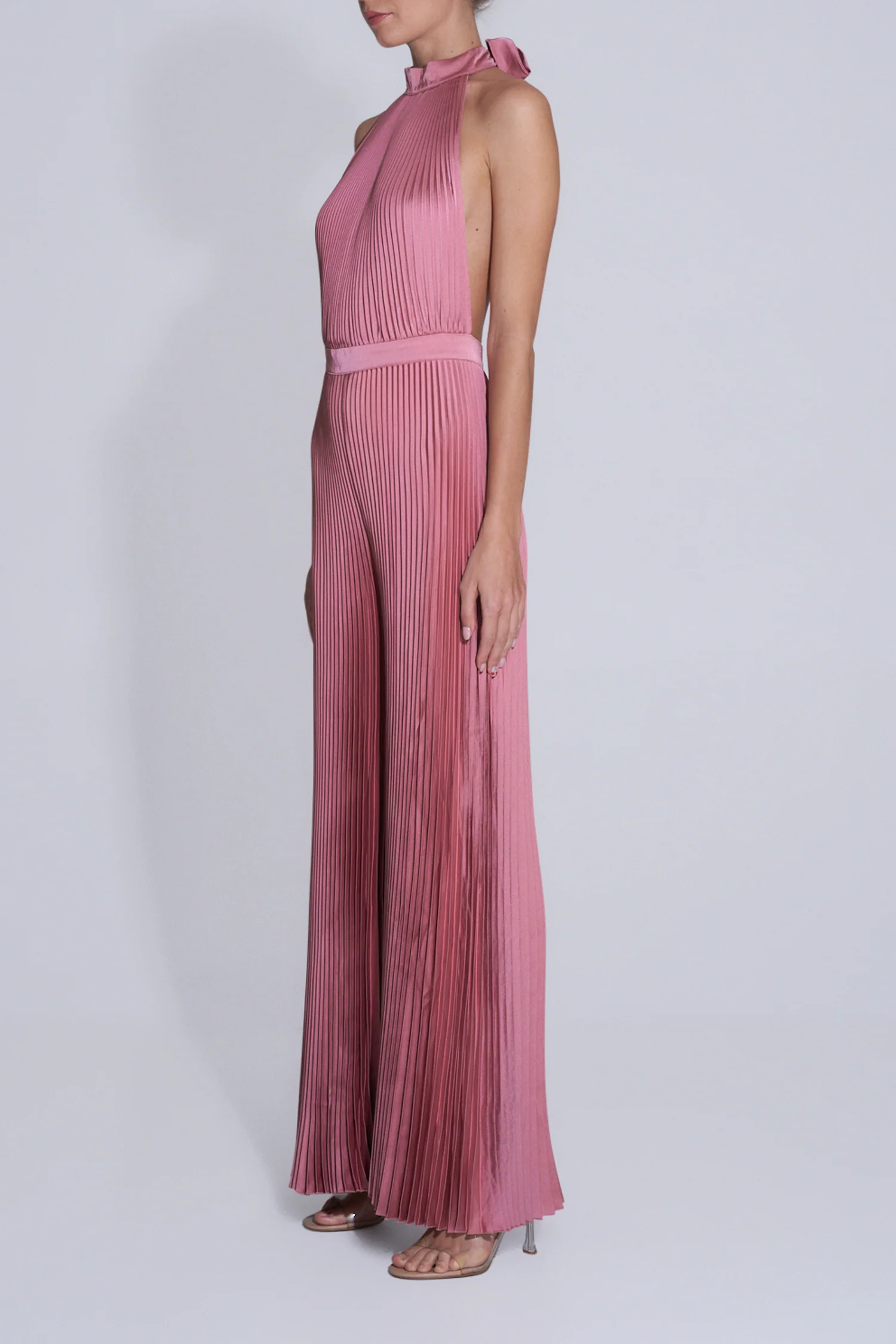 Low Back Cinema Jumpsuit - Dusty Rose - Image 2